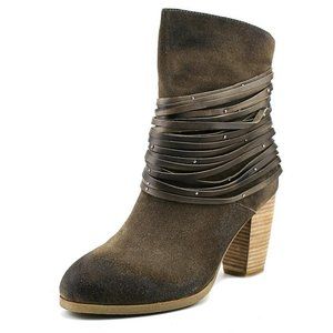 Antelope New BOOTS Suede Leather Stud Fringe Back Zip Ankle NWT Womens 9.5-10